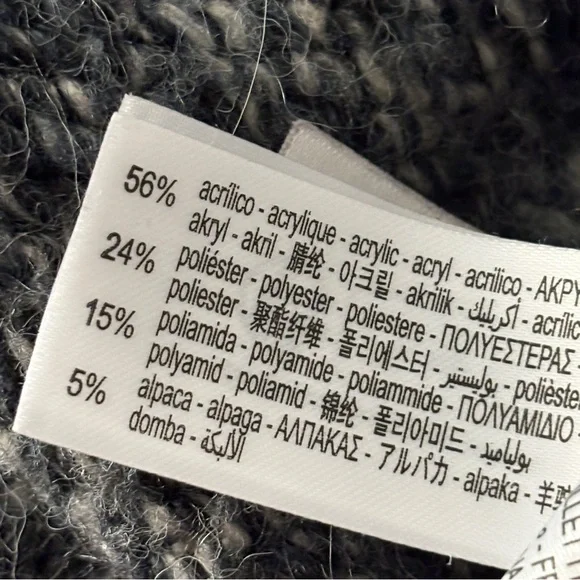 Zara Women's M Chunky Knit Marl Grey White Sweater/Cardigan - Picture 6 of 10